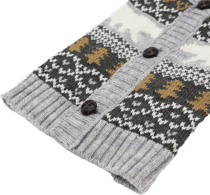 Dog Christmas Sweater Classical Argyle Knitted Cat Ugly Xmas Outfit Holiday Puppy Costumes Soft Fall Winter Warm Pet Sweater Vest Clothes for Small Medium Large Dogs Cats(S,Grey)