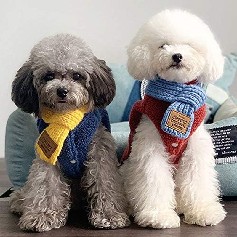 Buddy Christmas Pet Dog Scarf Winter Warm Puppy Knit Scarf Cute Teddy Neck Warmer Bandana