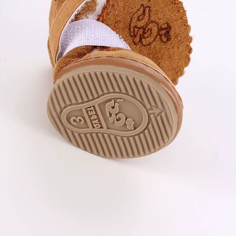 Cozy Plush Cotton Pet Snow Boots for Cats & Dogs – Soft, Comfortable, and Washable Winter Shoes for Small Pets