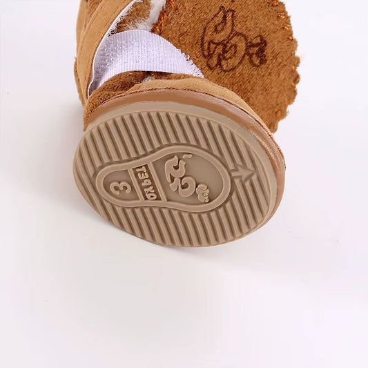 Cozy Plush Cotton Pet Snow Boots for Cats & Dogs – Soft, Comfortable, and Washable Winter Shoes for Small Pets