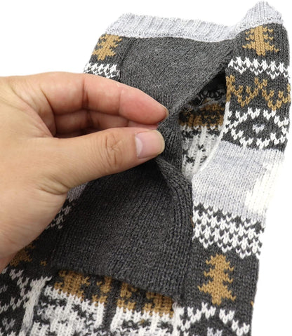 Dog Christmas Sweater Classical Argyle Knitted Cat Ugly Xmas Outfit Holiday Puppy Costumes Soft Fall Winter Warm Pet Sweater Vest Clothes for Small Medium Large Dogs Cats(S,Grey)